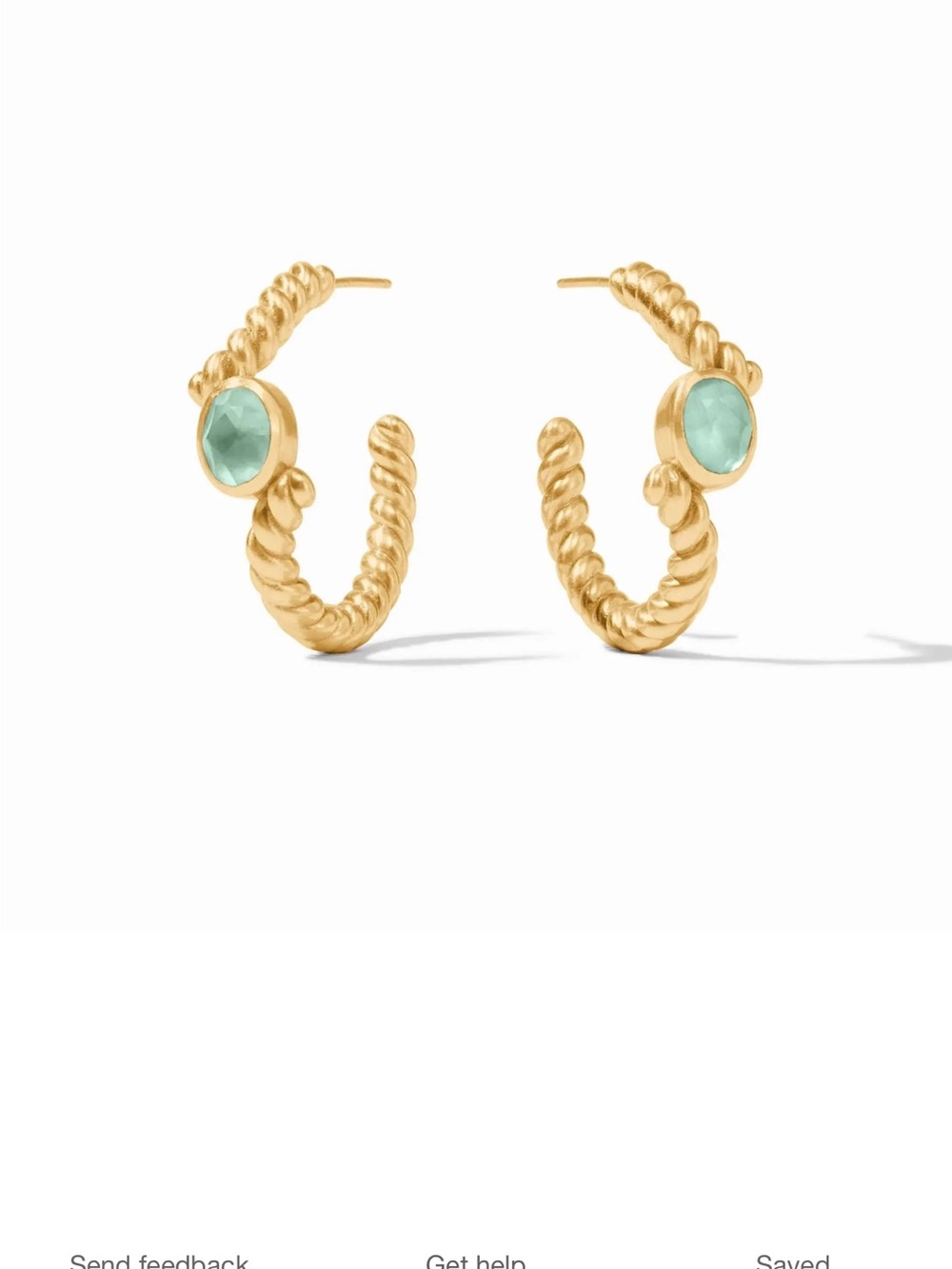 Julie Vos Gold-Tone Twisted Cuff with Aqua Center Stone